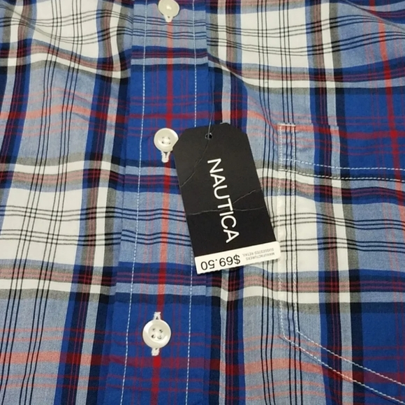 Nautica plaid long sleeve button down M - Picture 2 of 5